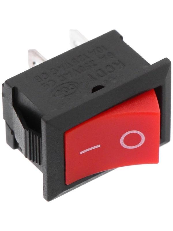 Переключатель красный, 250 В, 6 A, 2 контакта, RWB-201, SC-768, размер  Mini
