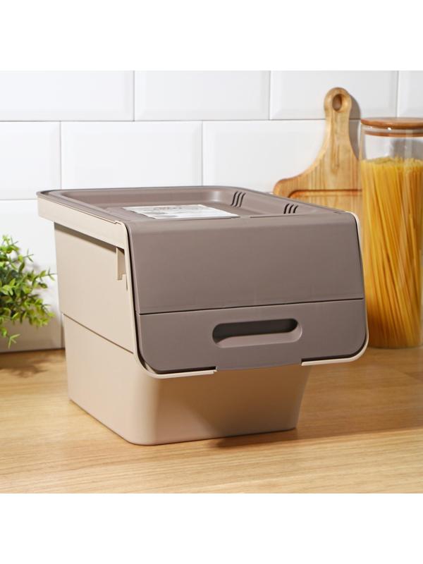 Ящик для овощей «Смарт», 12 л, 26×34×24 см, цвет латте