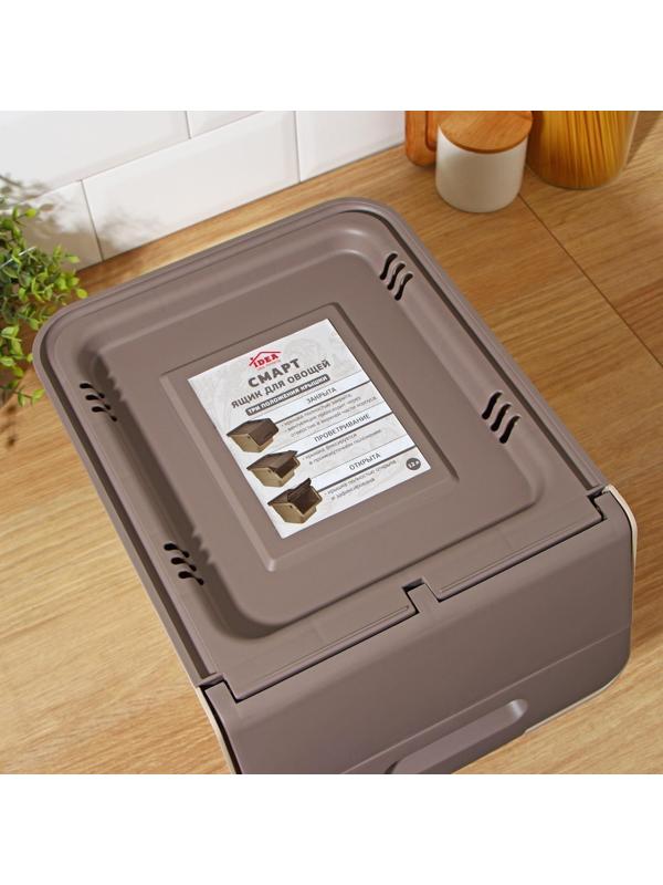 Ящик для овощей «Смарт», 12 л, 26×34×24 см, цвет латте