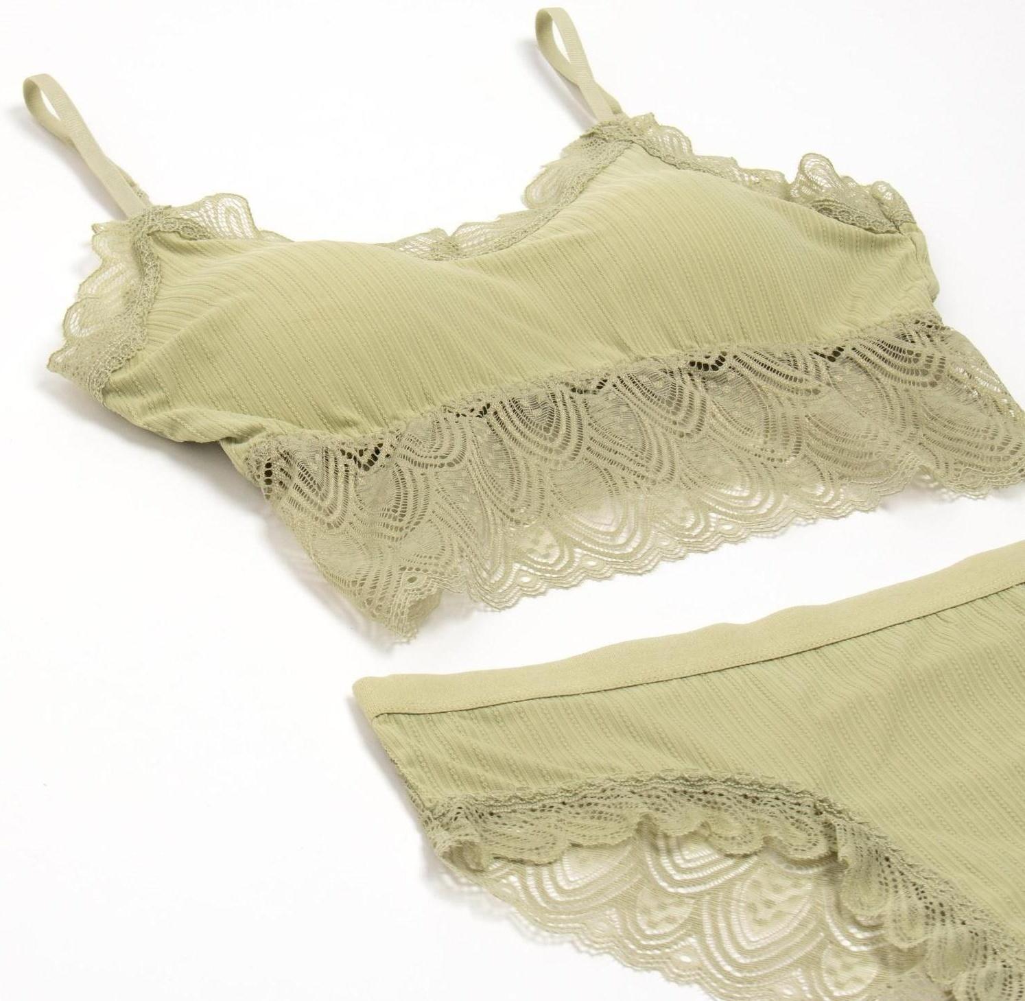 Комплект женский (топ, трусы) цвет олива, размер 42-44