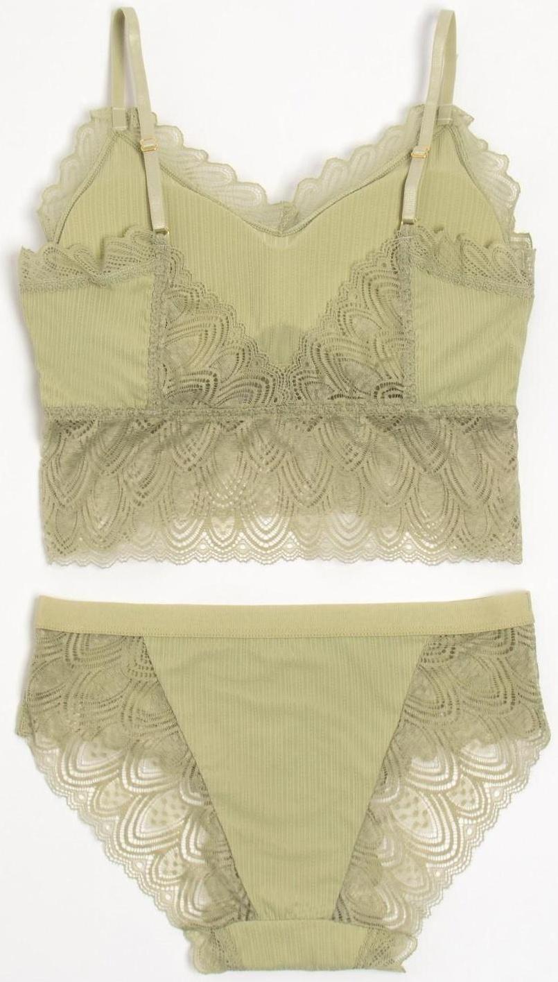 Комплект женский (топ, трусы) цвет олива, размер 42-44