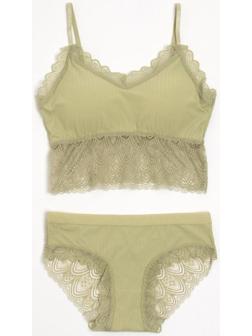 Комплект женский (топ, трусы) цвет олива, размер 42-44