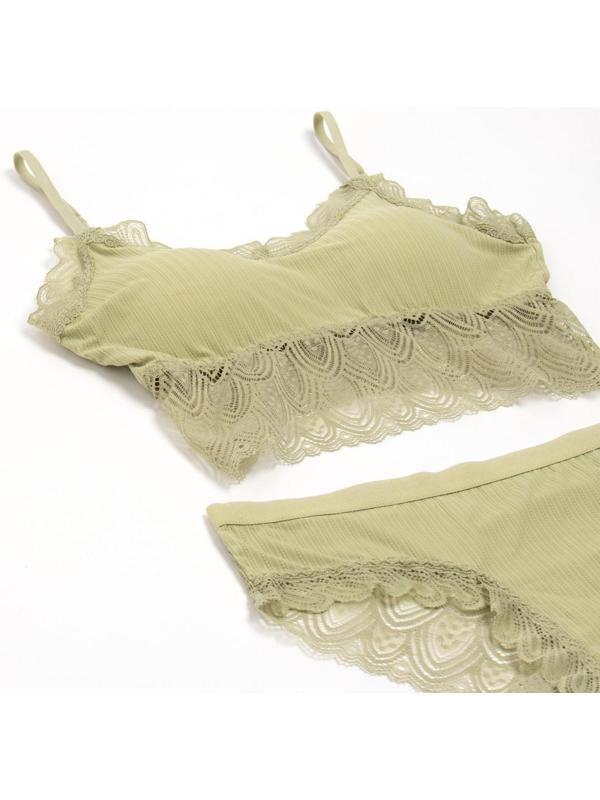 Комплект женский (топ, трусы) цвет олива, размер 42-44