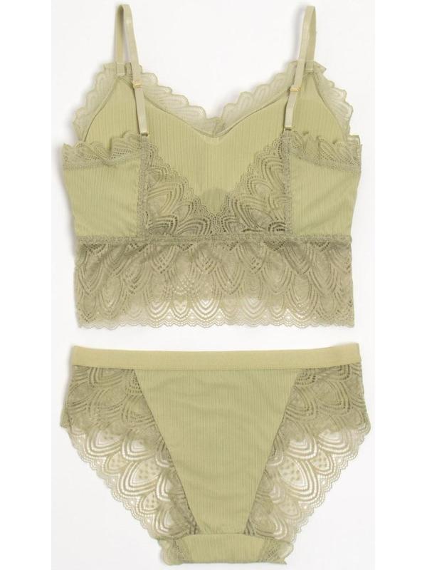 Комплект женский (топ, трусы) цвет олива, размер 42-44