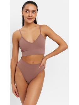 Комплект женский (топ, трусы) цвет кофе, размер 42-44