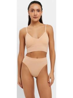 Комплект женский (топ, трусы) цвет бежевый, размер 42-44
