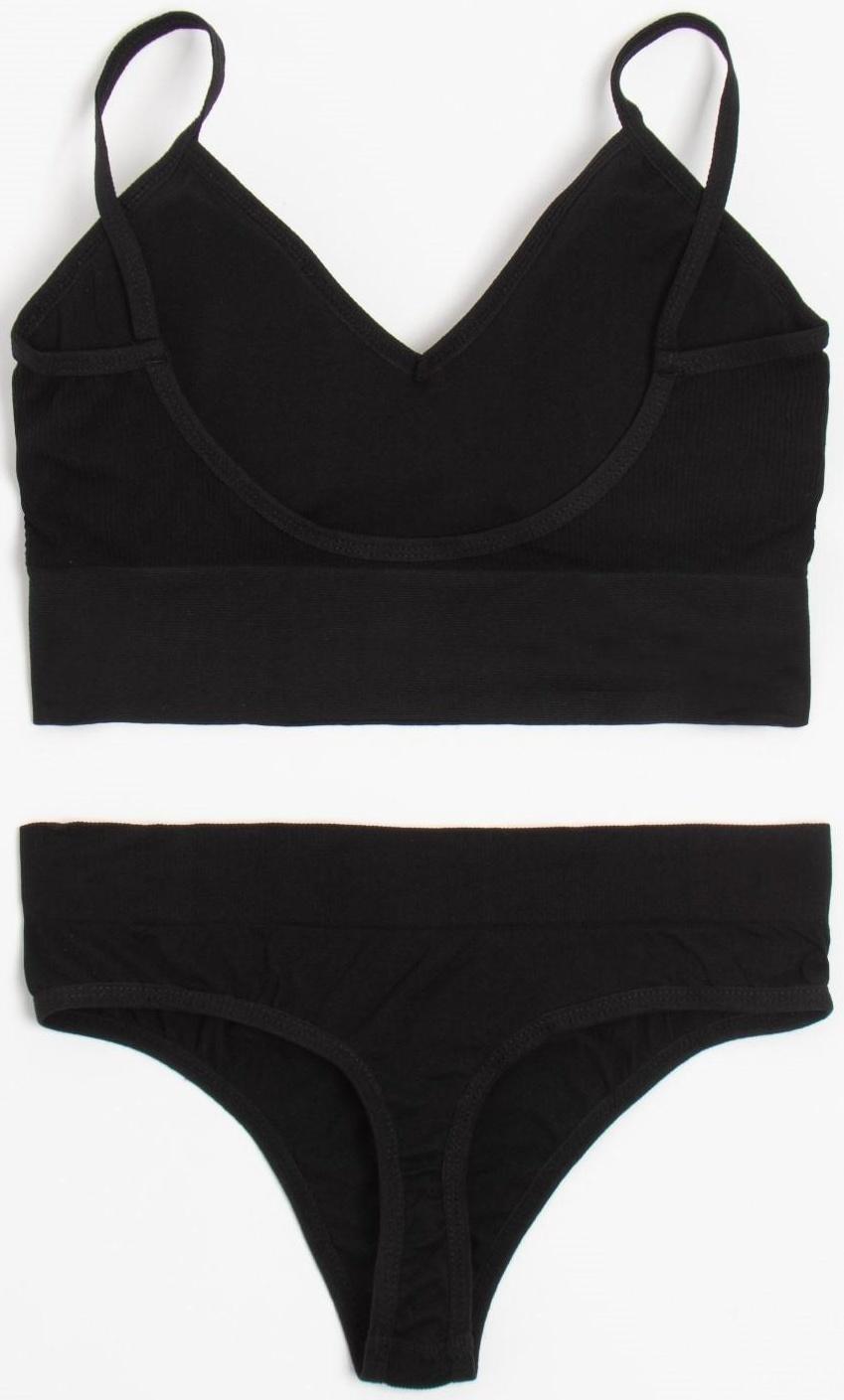 Комплект женский (топ, трусы) цвет чёрный, размер 42-44