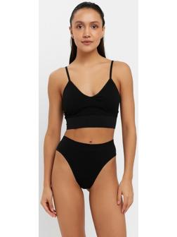 Комплект женский (топ, трусы) цвет чёрный, размер 42-44