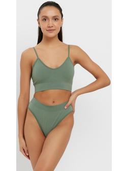 Комплект женский (топ, трусы) цвет зеленый, размер 42-44