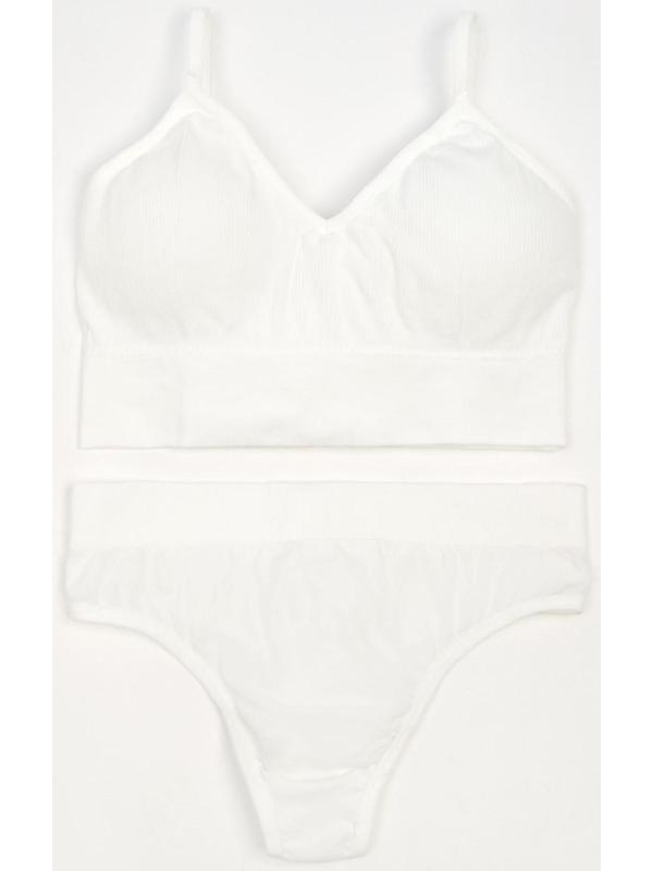 Комплект женский (топ, трусы) цвет белый, размер 42-44