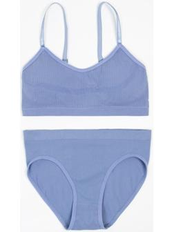 Комплект женский (топ, трусы), цвет серо-голубой, размер 42-44