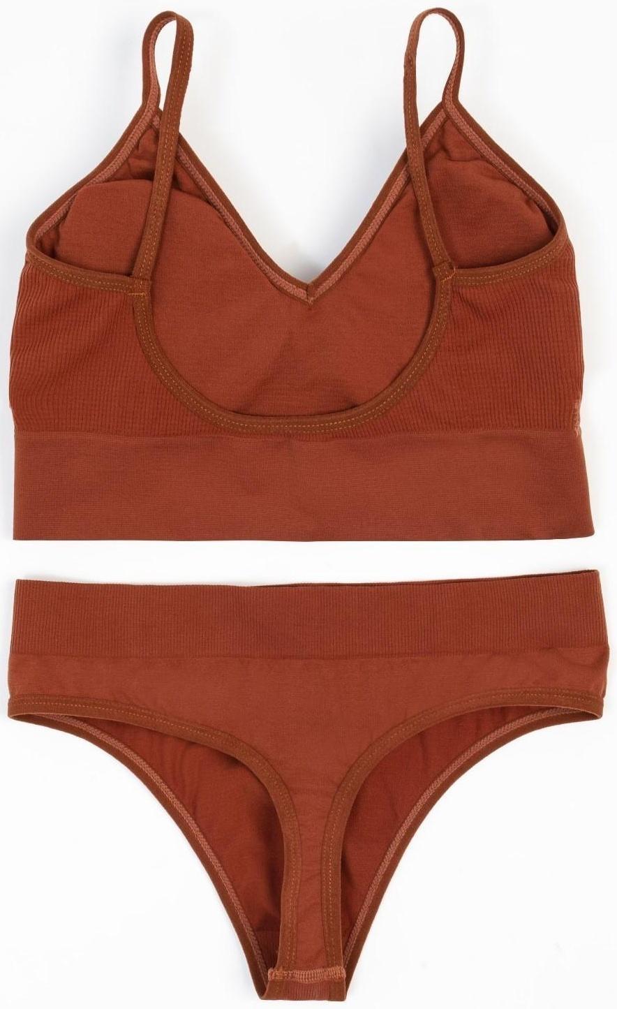 Комплект женский (топ, трусы) 118 цвет коричневый, р-р 42-44
