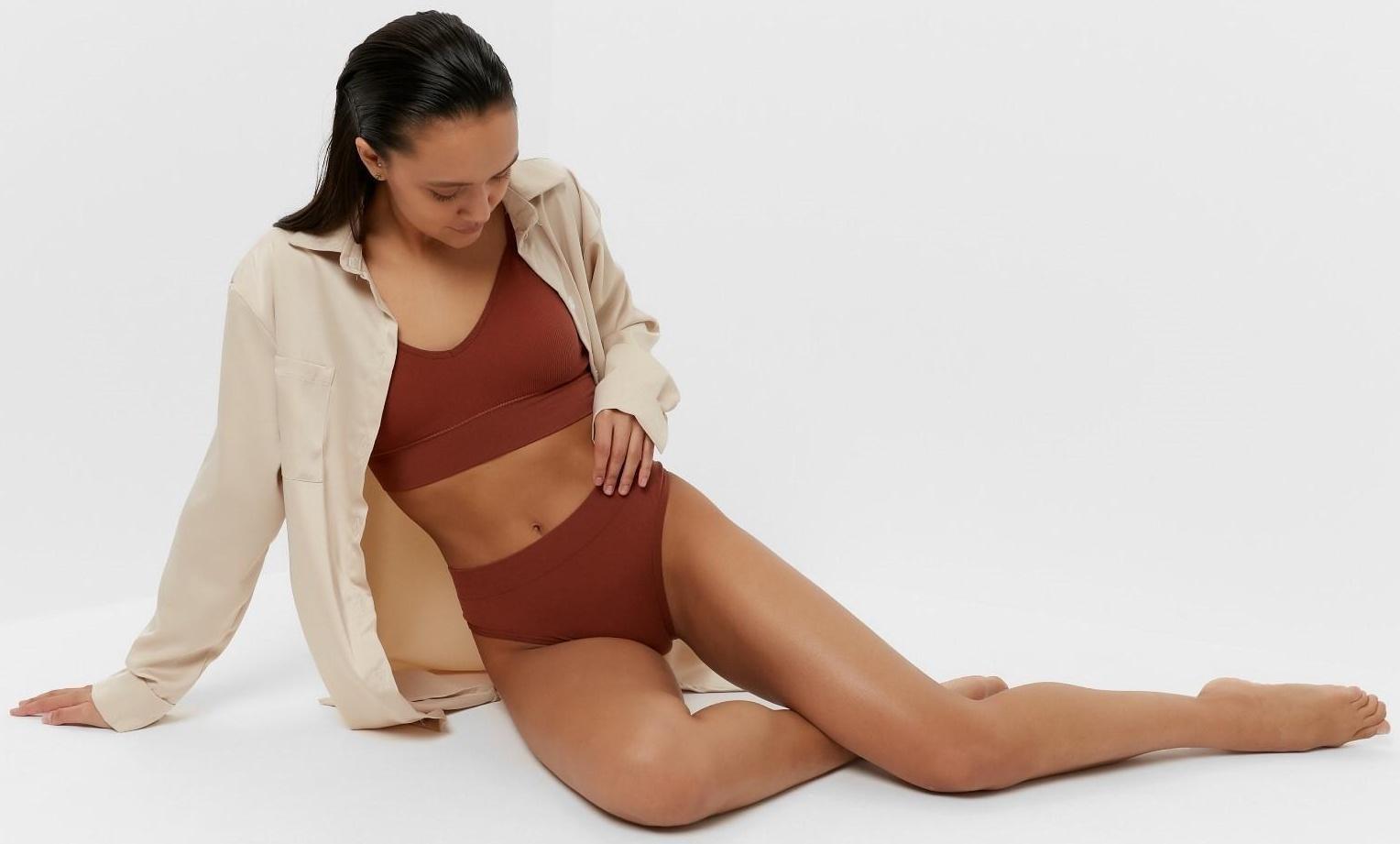 Комплект женский (топ, трусы) 118 цвет коричневый, р-р 42-44