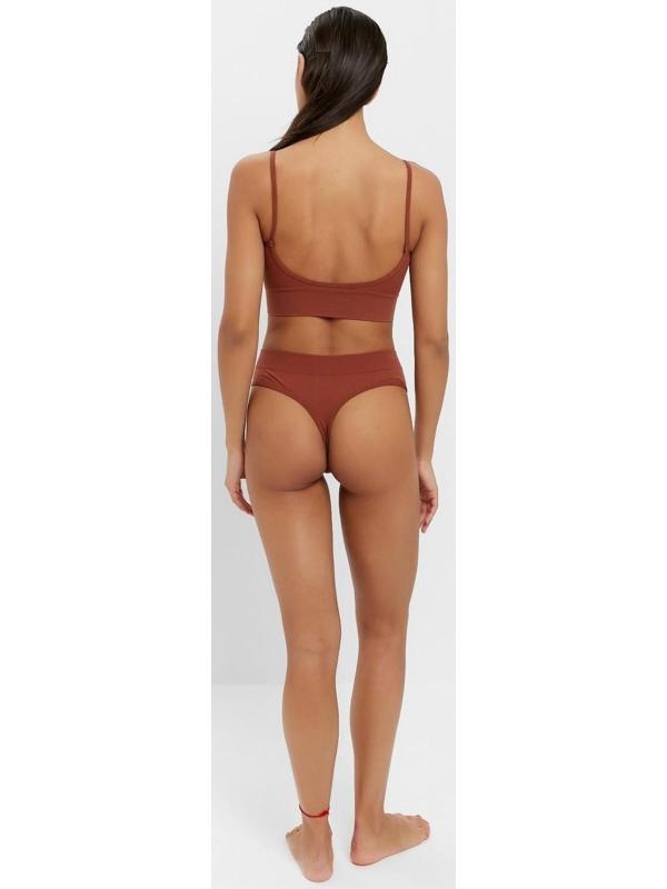 Комплект женский (топ, трусы) 118 цвет коричневый, р-р 42-44