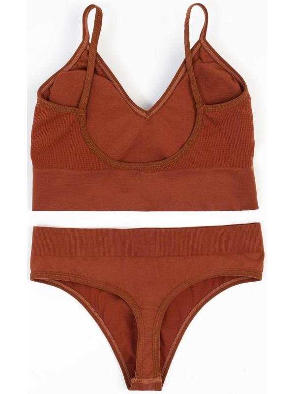 Комплект женский (топ, трусы) 118 цвет коричневый, р-р 42-44