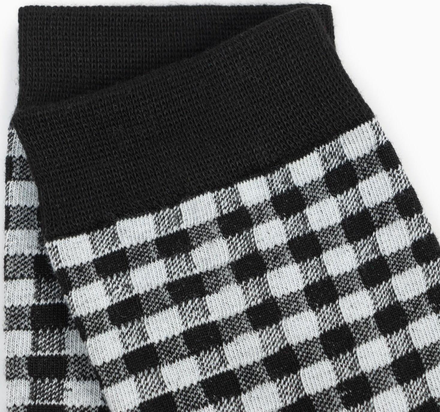 Носки женские, цвет чёрный/клетка, размер 36-40