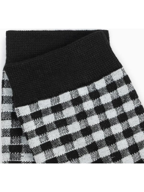 Носки женские, цвет чёрный/клетка, размер 36-40