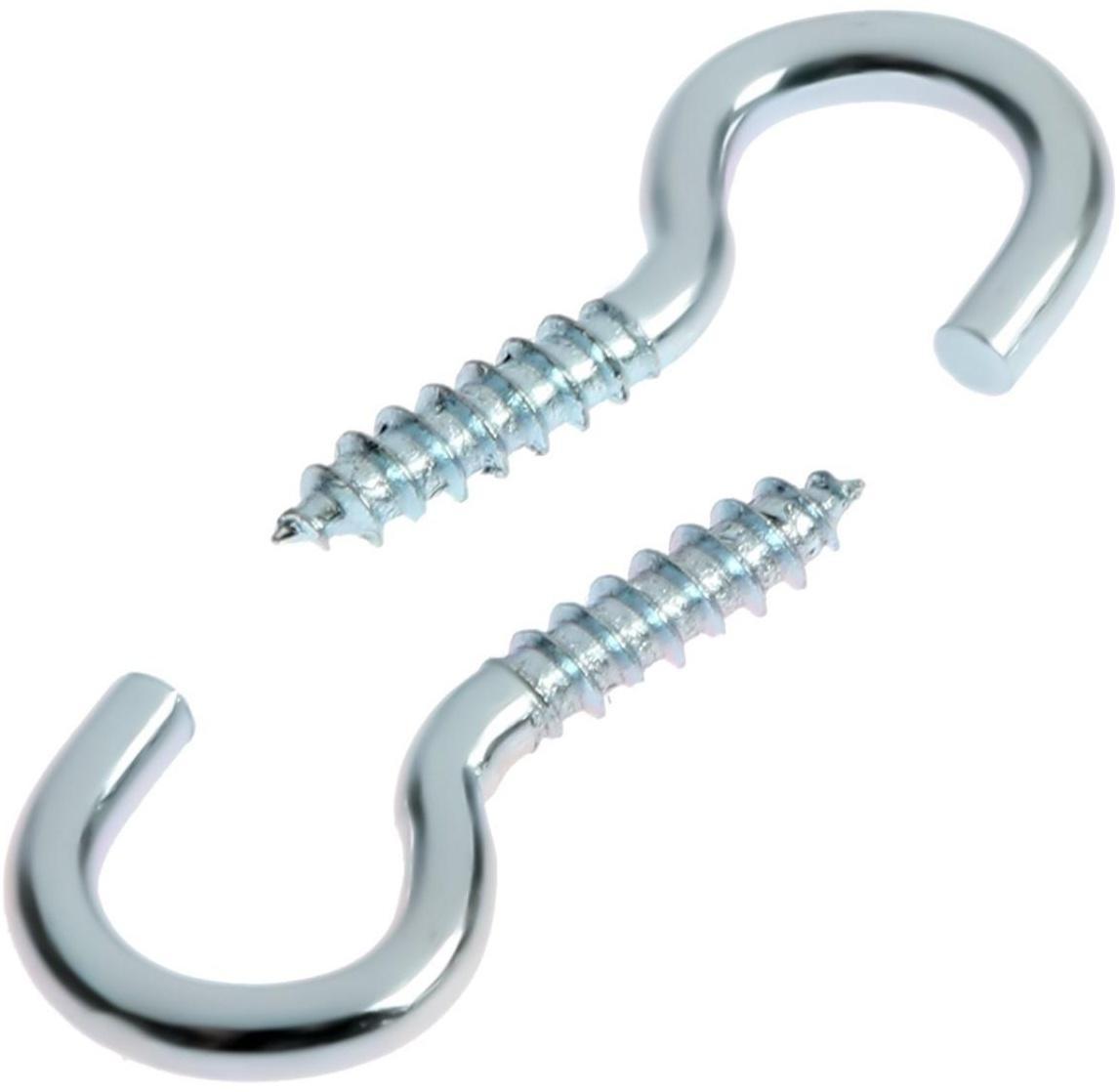 Шуруп-полукольцо, ТУНДРА, 5,0x40 белый цинк 2 шт