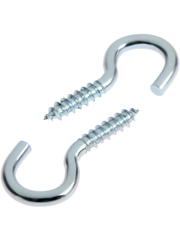 Шуруп-полукольцо, ТУНДРА, 5,0x40 белый цинк 2 шт