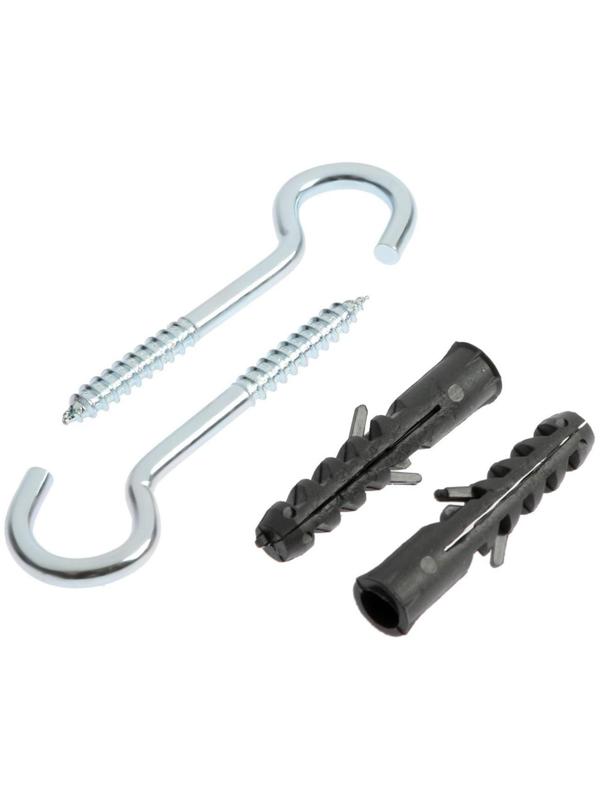 Шуруп-полукольцо, с дюбелем, ТУНДРА, 10 мм белый цинк 2 шт