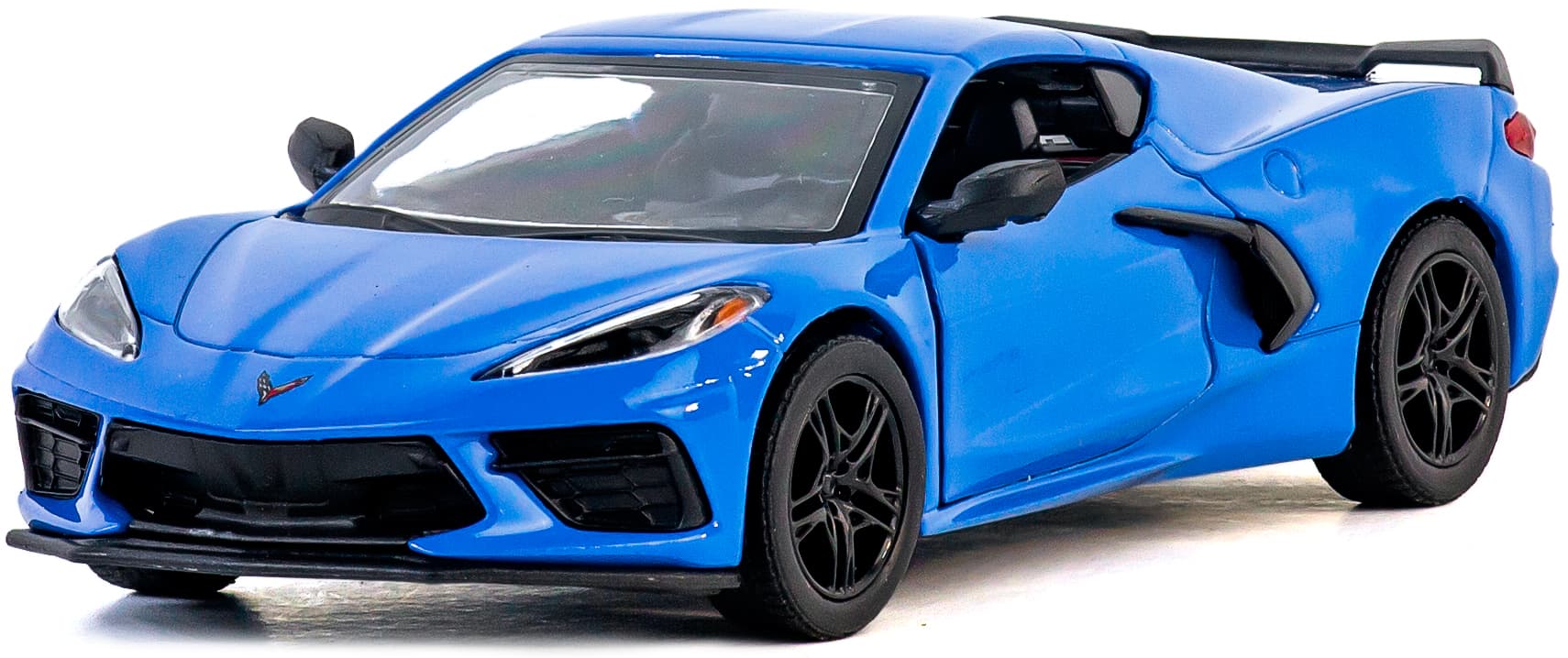 Металлическая машинка Kinsmart 1:36 «Chevrolet Corvette Stingray C8» KT5432D,12,5 см., инерционная / Синий