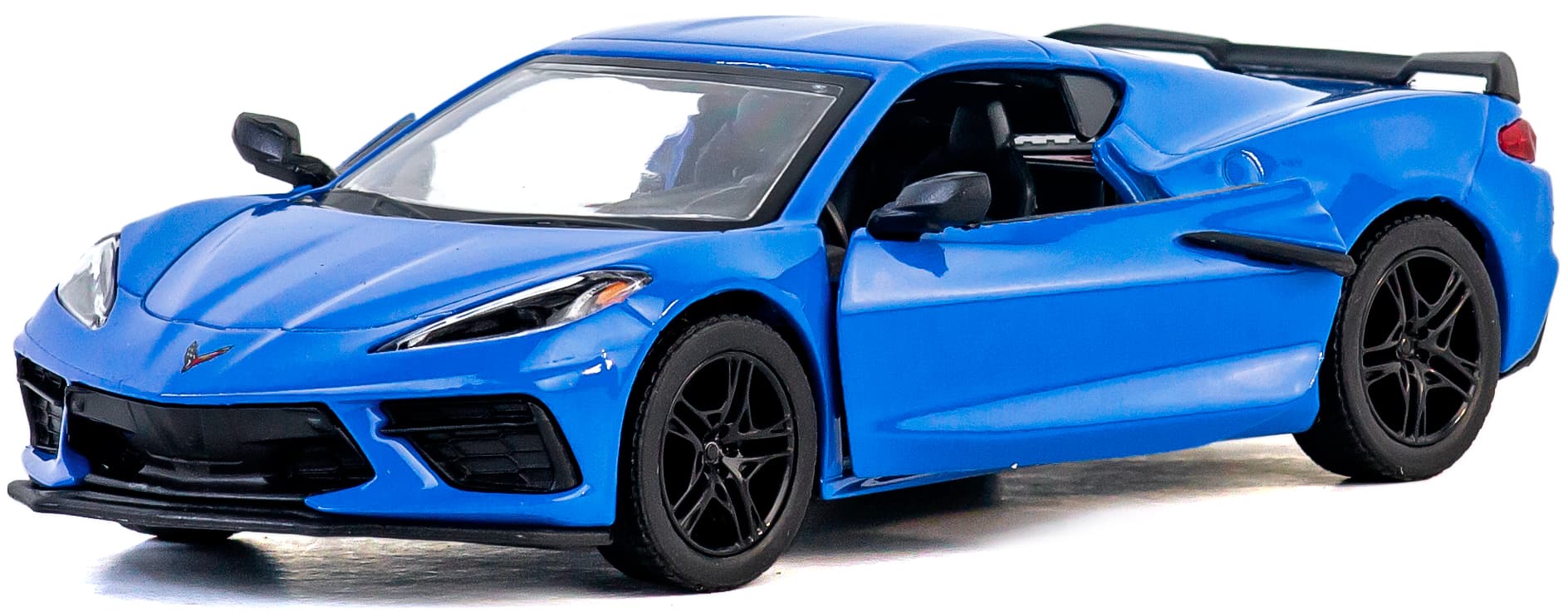 Металлическая машинка Kinsmart 1:36 «Chevrolet Corvette Stingray C8» KT5432D,12,5 см., инерционная / Синий