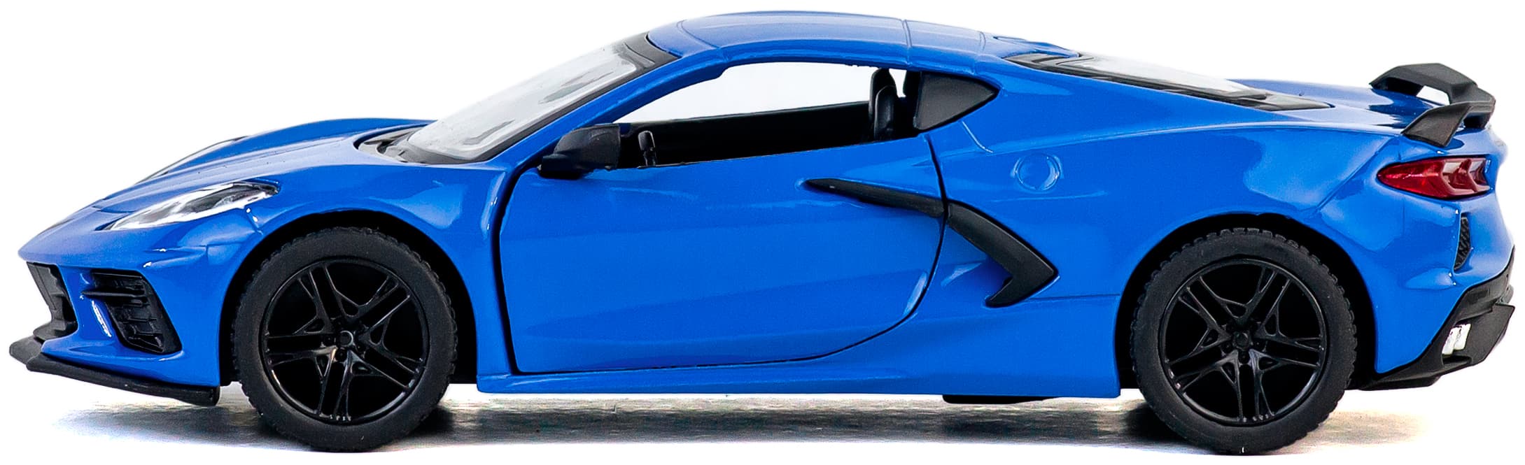 Металлическая машинка Kinsmart 1:36 «Chevrolet Corvette Stingray C8» KT5432D,12,5 см., инерционная / Синий