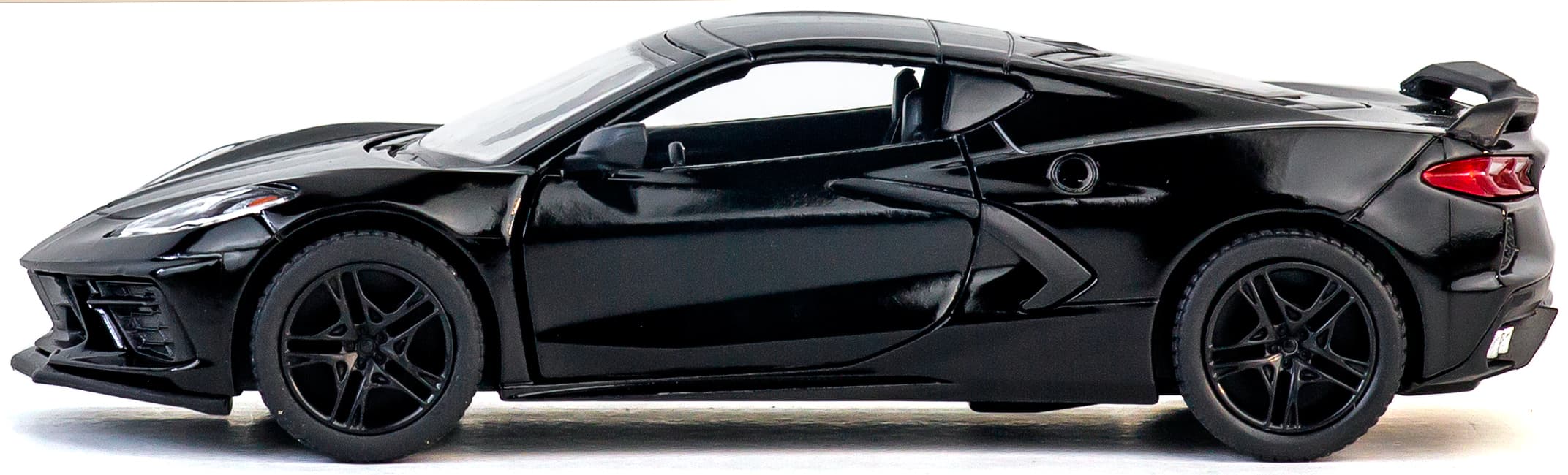 Металлическая машинка Kinsmart 1:36 «Chevrolet Corvette Stingray C8» KT5432D,12,5 см., инерционная / Черный