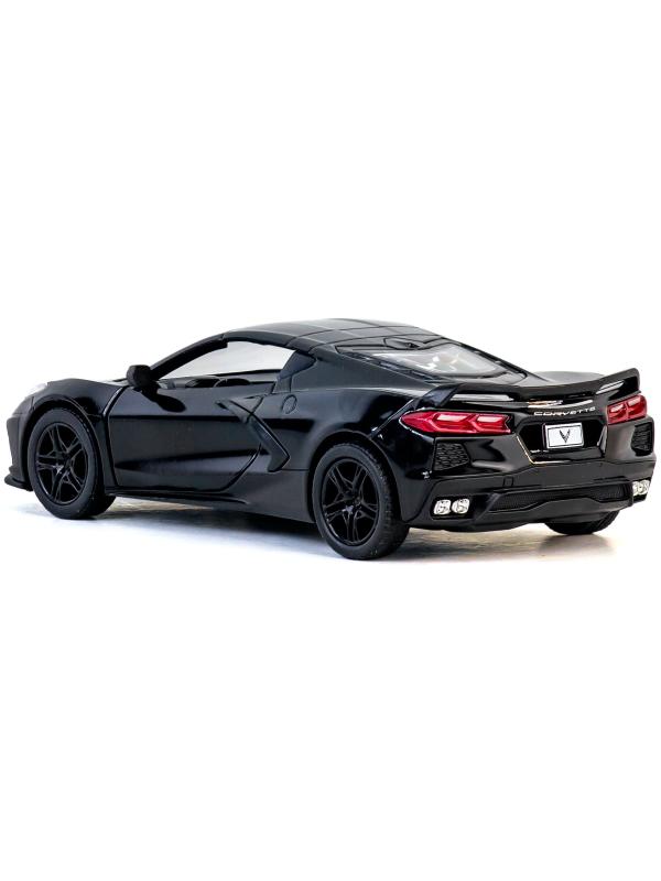 Металлическая машинка Kinsmart 1:36 «Chevrolet Corvette Stingray C8» KT5432D,12,5 см., инерционная / Черный