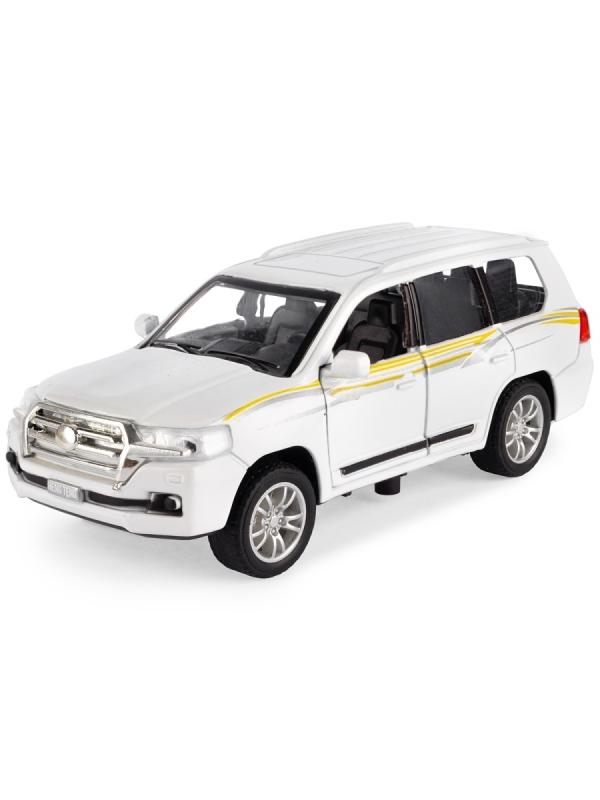 Металлическая машинка HengTeng Toys 1:36 «Toyota Land Cruiser» 53522-4A свет и звук, инерционная / Белый