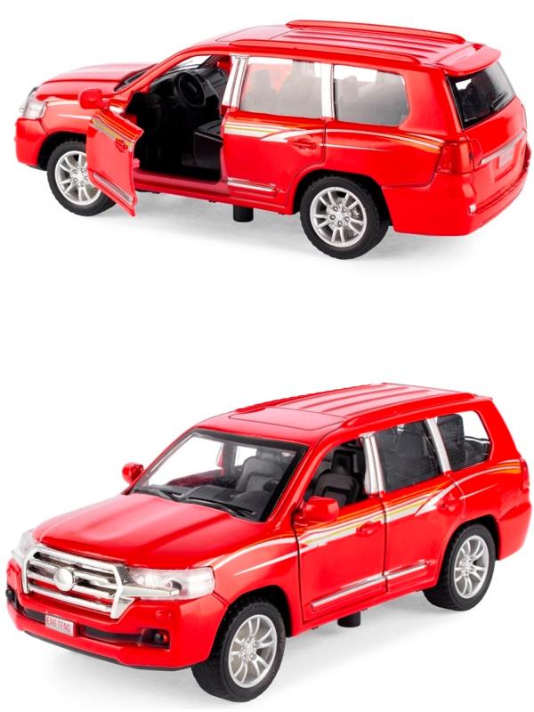Металлическая машинка Heng Teng 1:36 «Toyota Land Cruiser 200» 53522-4A свет и звук, инерционная / Красный