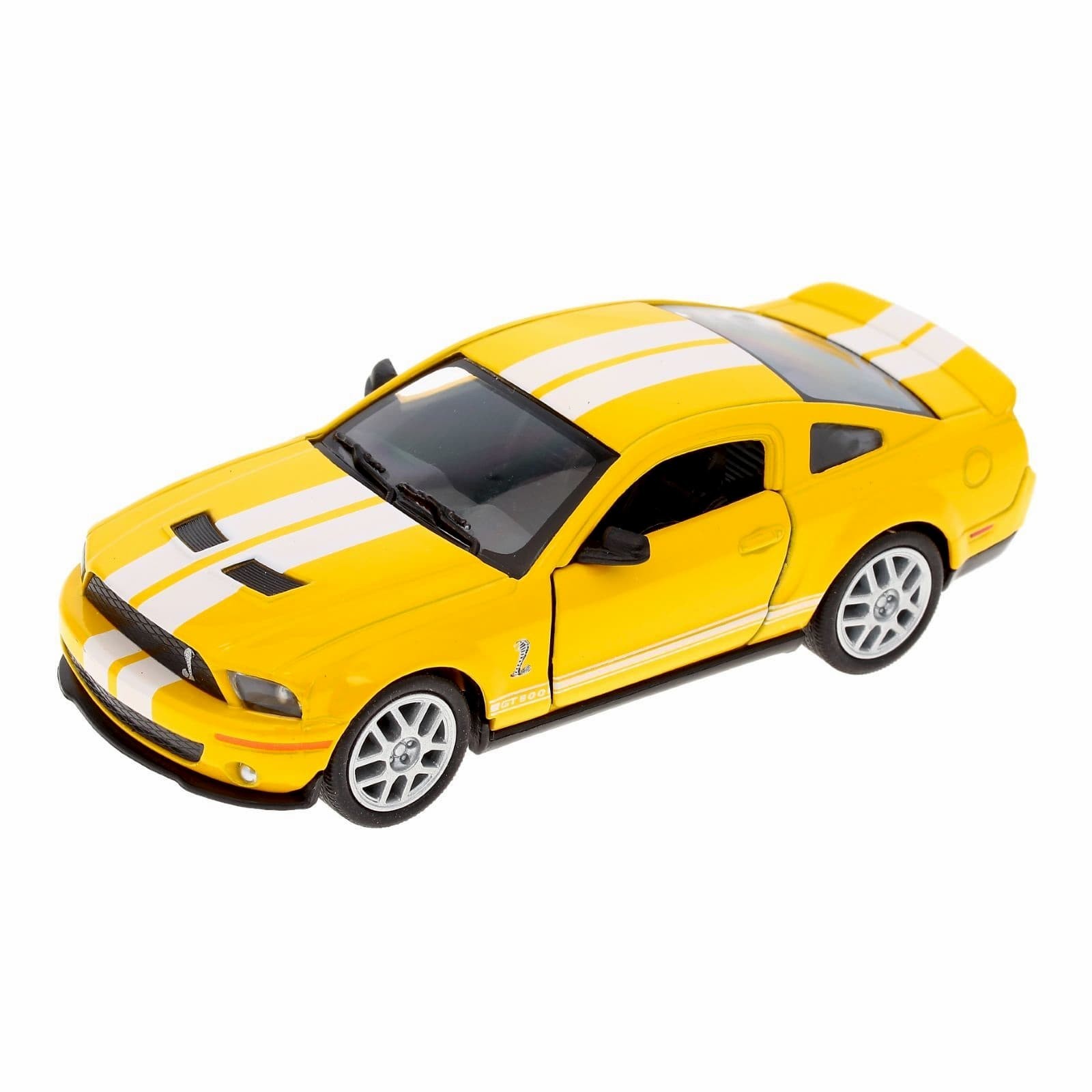 Металлическая машинка Kinsmart 1:38 «2007 Ford Shelby GT500» KT5310D инерционный / Желтый