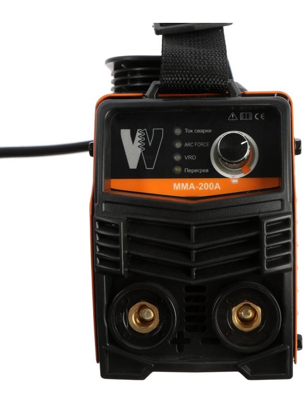 Сварочный аппарат Welder MMA-200A, 4.4 кВт, 20-200 А, 1.6-3.2 мм, 2 кабеля, плечевой ремень