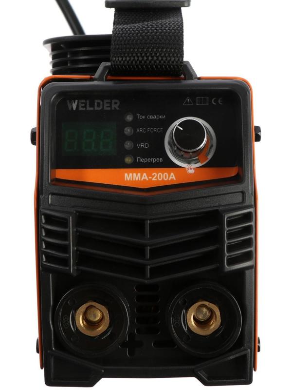 Сварочный аппарат Welder MMA-200A LCD, 4.4 кВт, 20-200 А, 1.6-3.2 мм, LCD дисплей, 2 кабеля