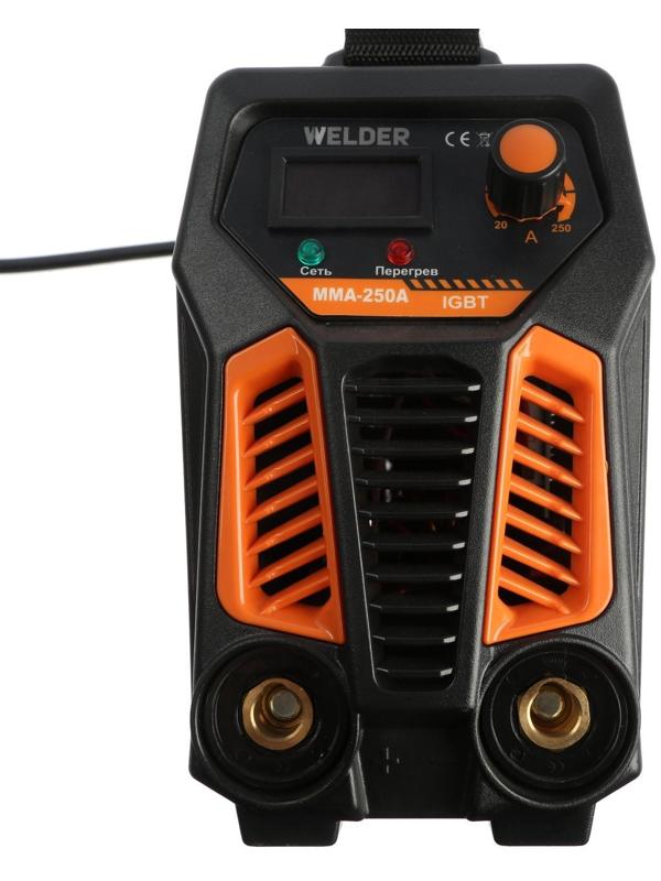 Сварочный аппарат Welder MMA-250A LCD, 6.6 кВт, 20-250 А, 1.6-5 мм, LCD дисплей, 2 кабеля