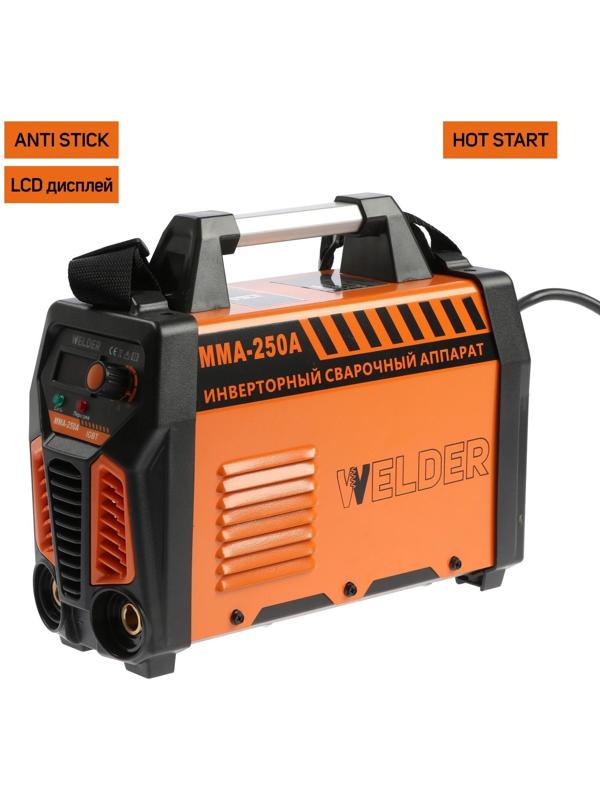Сварочный аппарат Welder MMA-250A LCD, 6.6 кВт, 20-250 А, 1.6-5 мм, LCD дисплей, 2 кабеля
