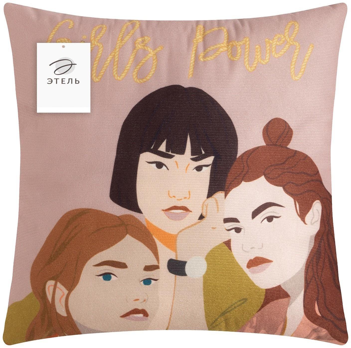 Подушка Этель Girls power, 40х40 см, 100% п/э, велюр