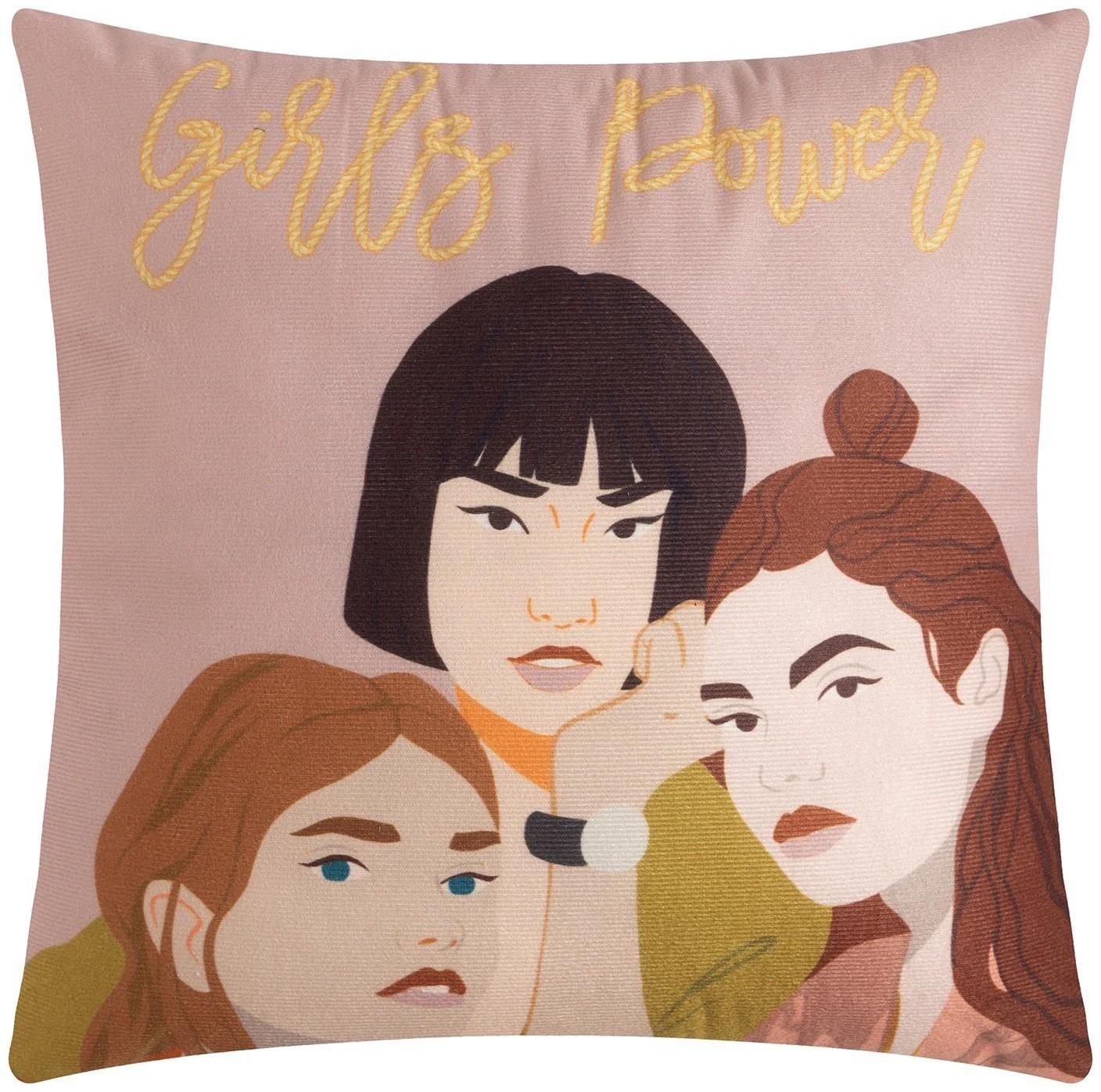 Подушка Этель Girls power, 40х40 см, 100% п/э, велюр