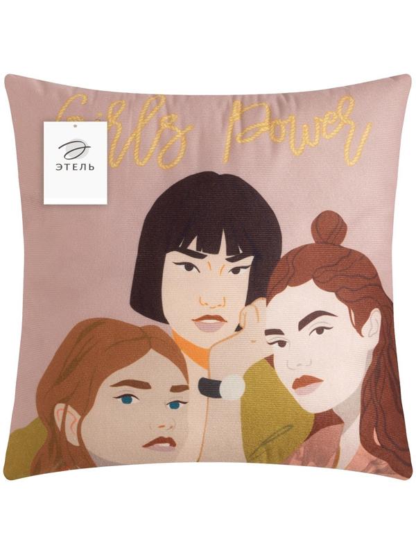 Подушка Этель Girls power, 40х40 см, 100% п/э, велюр