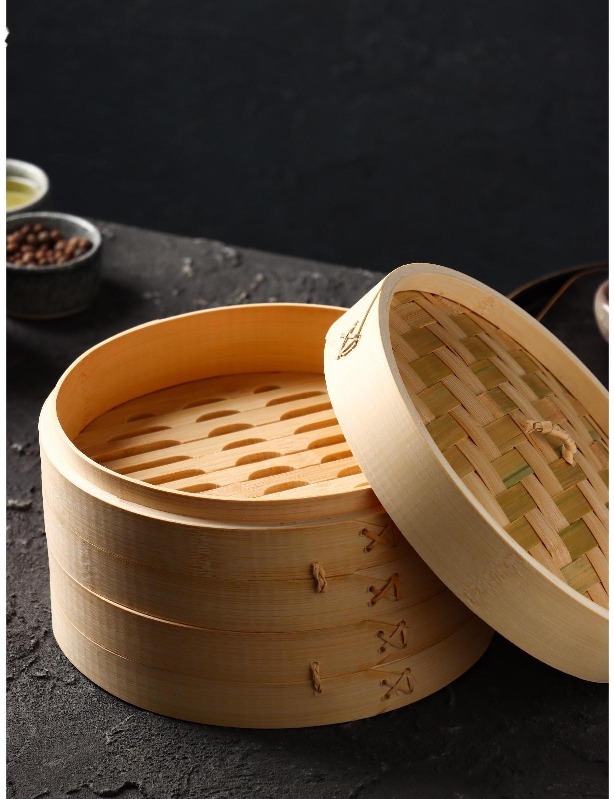 Пароварка Доляна «Восточная кухня», 2 этажа, d=21 см, бамбук