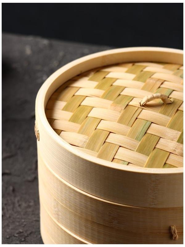 Пароварка Доляна «Восточная кухня», 2 этажа, d=21 см, бамбук