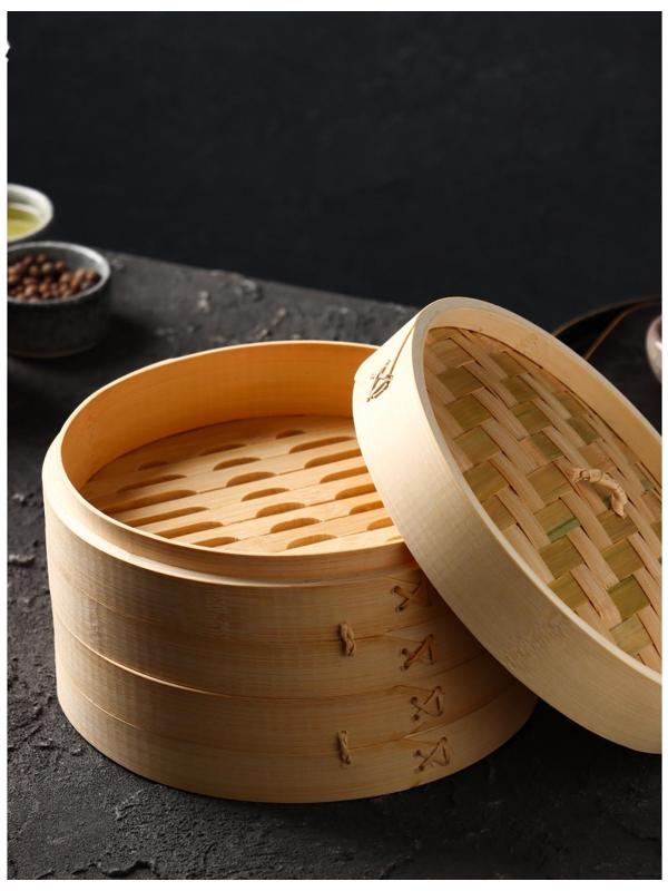 Пароварка Доляна «Восточная кухня», 2 этажа, d=21 см, бамбук