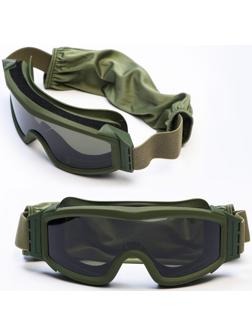 Очки тактические, на резинке, со сменными линзами 18.5х5 см