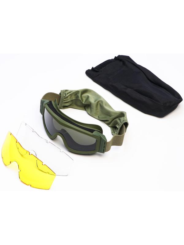 Очки тактические, на резинке, со сменными линзами 18.5х5 см