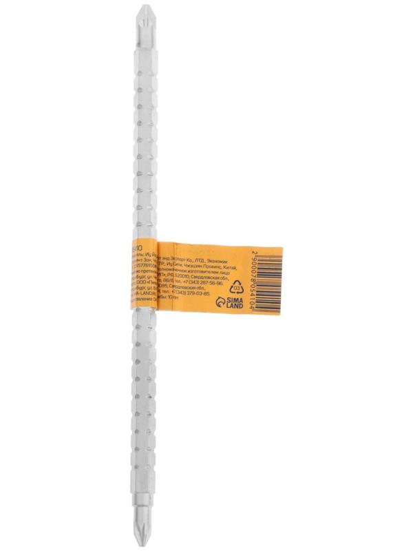 Сменное жало для отвертки ТУНДРА, CrV, двухстороннее, PZ1 - PZ2, 160 мм