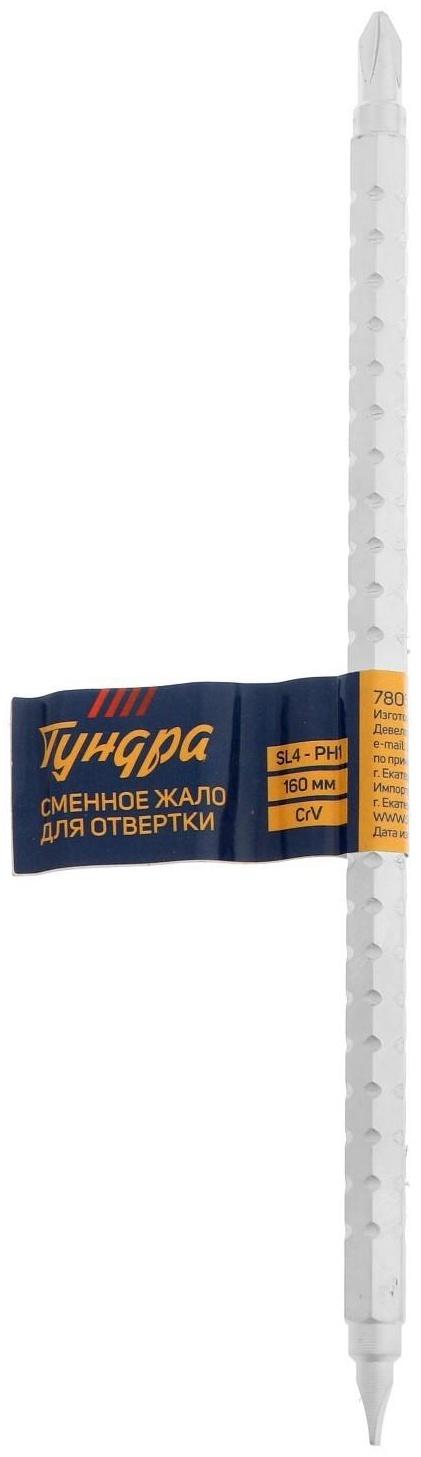 Сменное жало для отвертки ТУНДРА, CrV, двухстороннее, SL4 - PH1, 160 мм