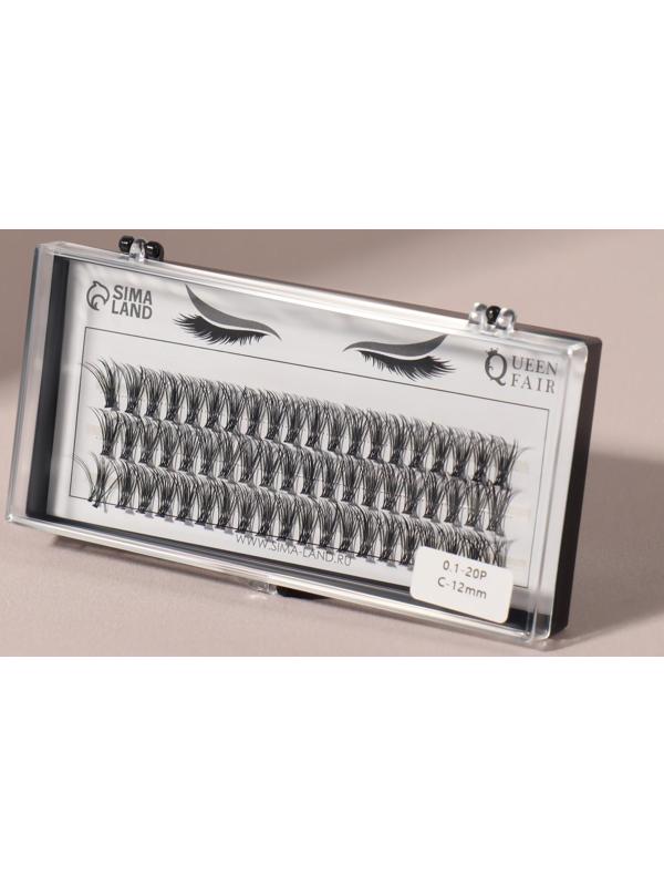 Набор накладных ресниц «Классика», пучки, 12 мм, толщина 0,1 мм, изгиб C, 20 D