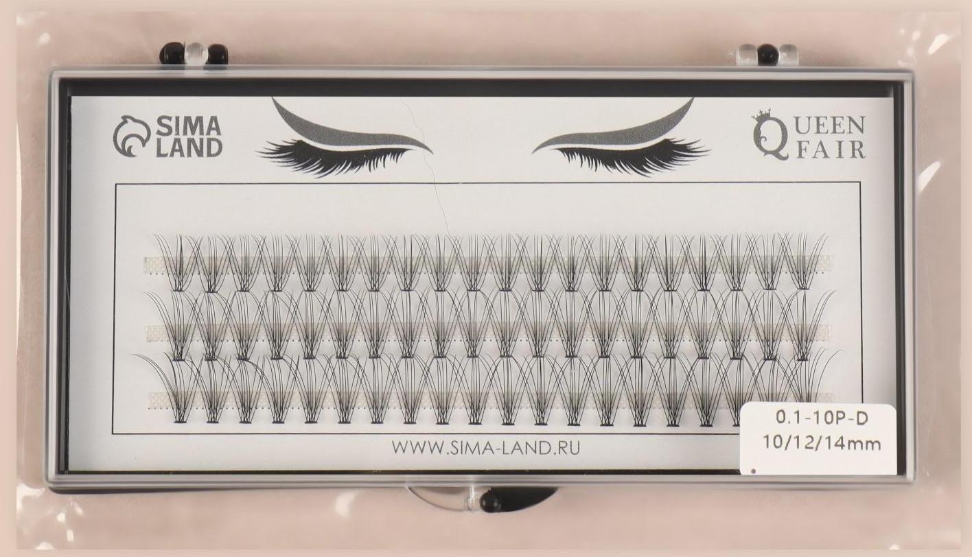Набор накладных ресниц «Классика», пучки, 10, 12, 14 мм, толщина 0,1 мм, изгиб D, 10 D