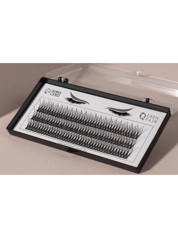 Набор накладных ресниц «Ласточкин хвост», пучки, 14 мм, толщина 0,1 мм, изгиб С, 12 D