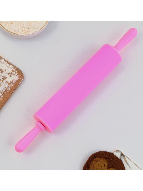 Скалка «Порадуй себя», 31 х 4.2 см, силикон, пластик, цвет розовый